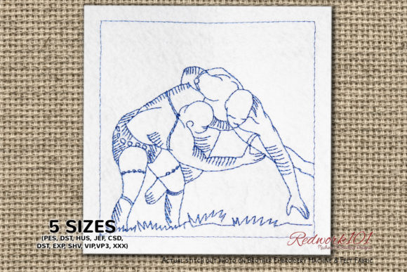 African Wrestling Bluework