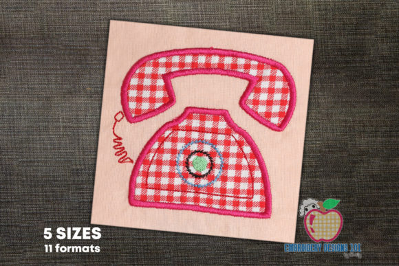 Classic Telephone Embroidery Design