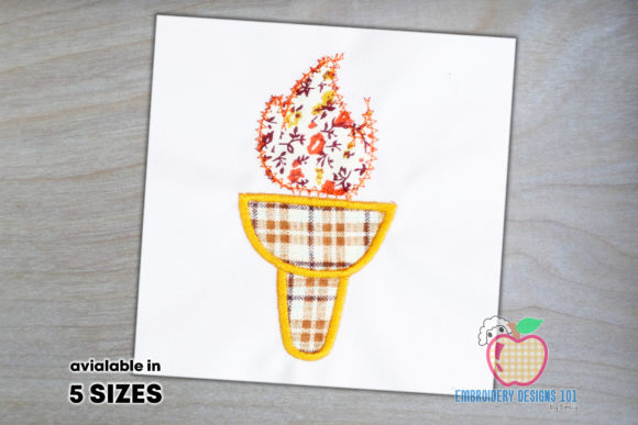 Olympic Torch Lighting Embroidery