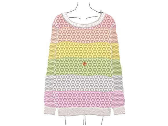 Rainbow Sweater Embroidery Design