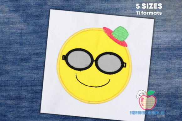 Sun with Sunglasses Emoji Applique